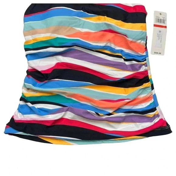 Anne Cole Womens XS Wavy Stripe Halter Tankini Swim Top - Picture 8 of 14